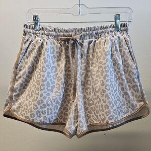 Jess Lea Gray and Tan Athletic Shorts with Elastic Waistband